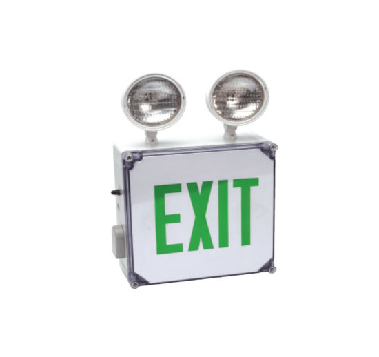 XEM7WL Wet Location LED Exit Sign & Incandescent Combo